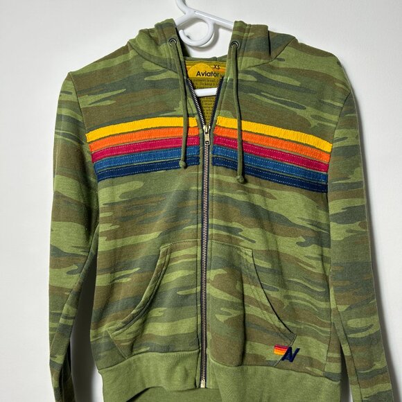 Aviator Nation Camo Zip Hoodie Size XS - Picture 2 of 7
